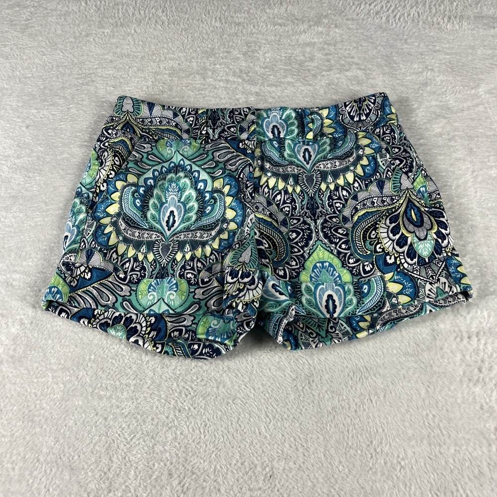 New‎ York & Company Shorts Womens 4 Blue Paisley Medallion Cuffed Boho